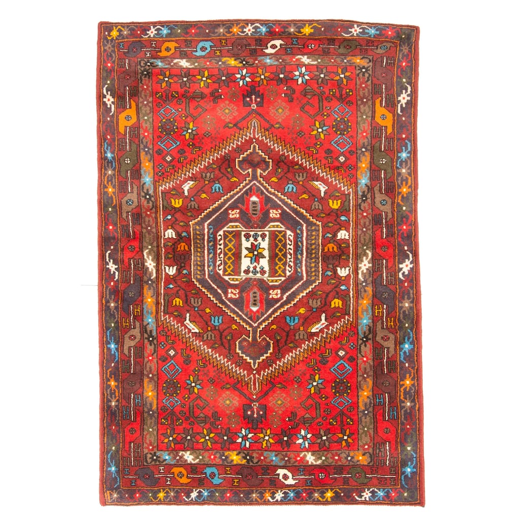 ECARPETGALLERY Hand-knotted Andelz Red Wool Rug - 4'1 x 6'1