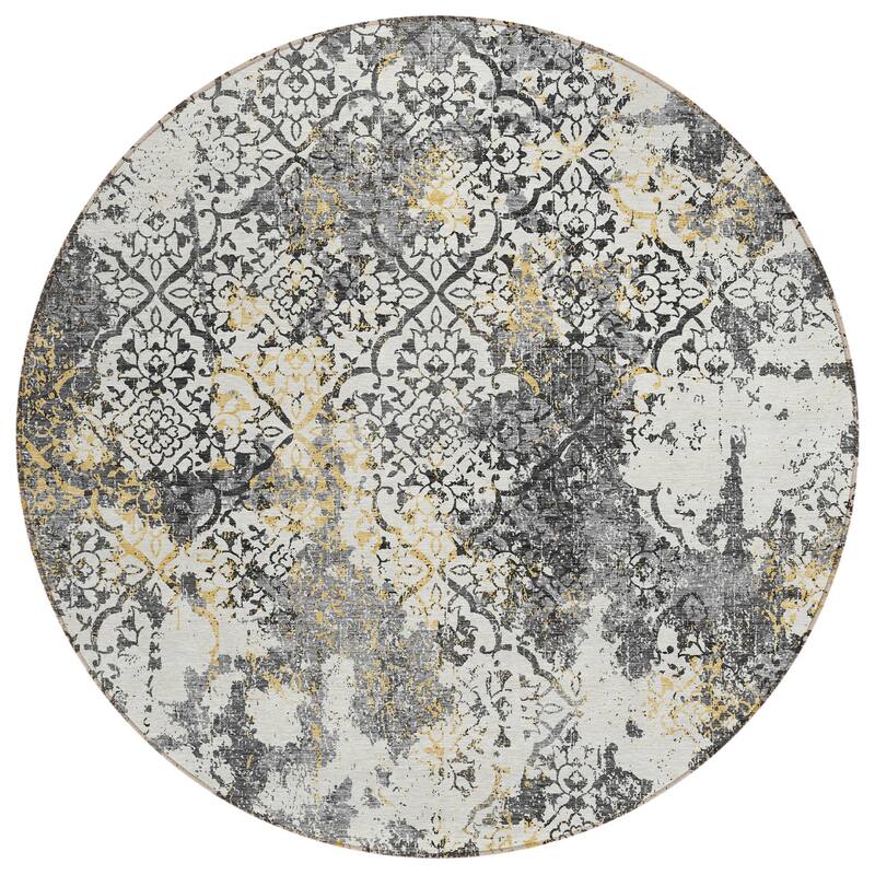 Machine Washable Indoor/ Outdoor Chantille Distressed Traditional Rug