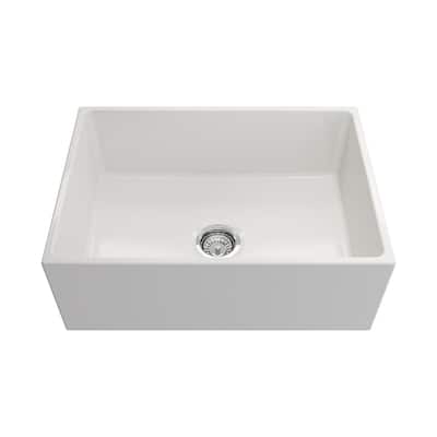 Crestwood 27" Modern Single Bowl Apron Fireclay Sink - White