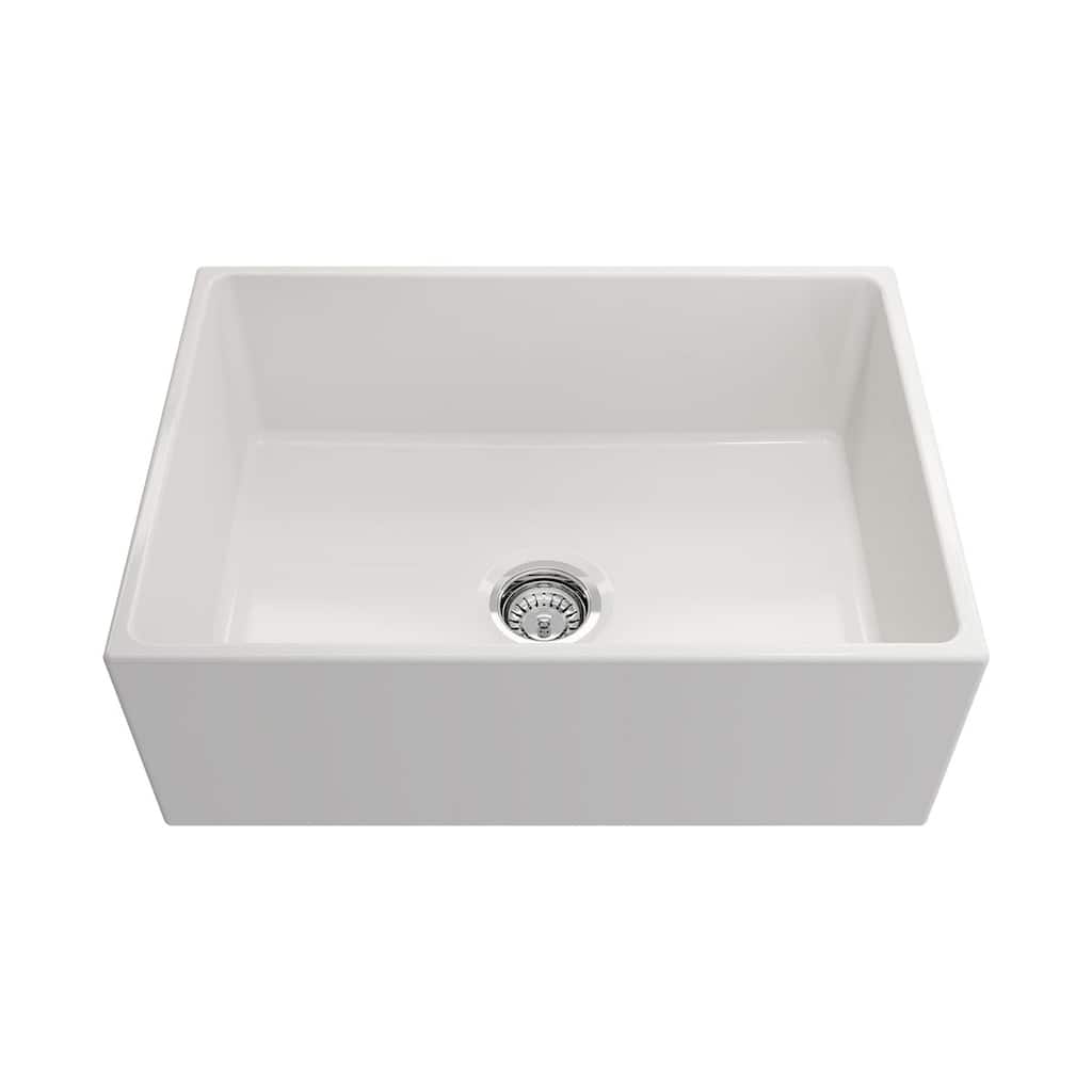 Crestwood 27" Modern Single Bowl Apron Fireclay Sink - White