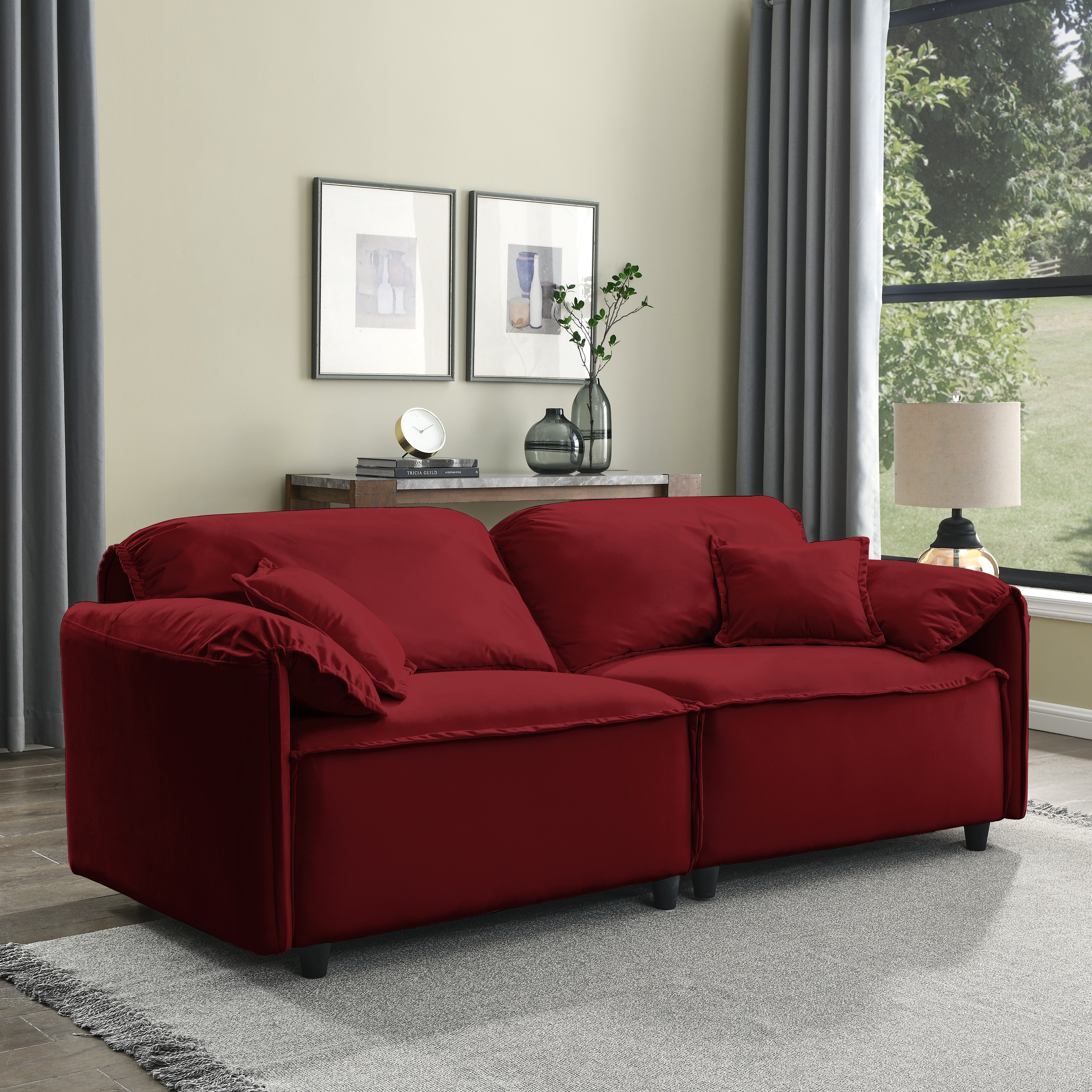 Plush 3 shop seater sofa