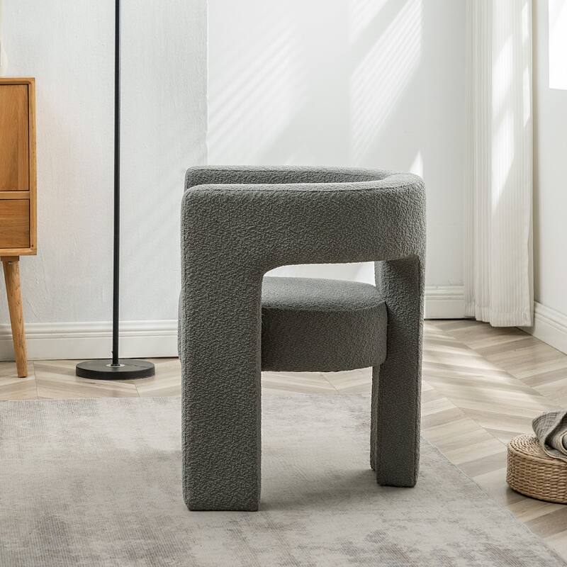 KINWELL 28" Wide Boucle Upholstered Square Armchair