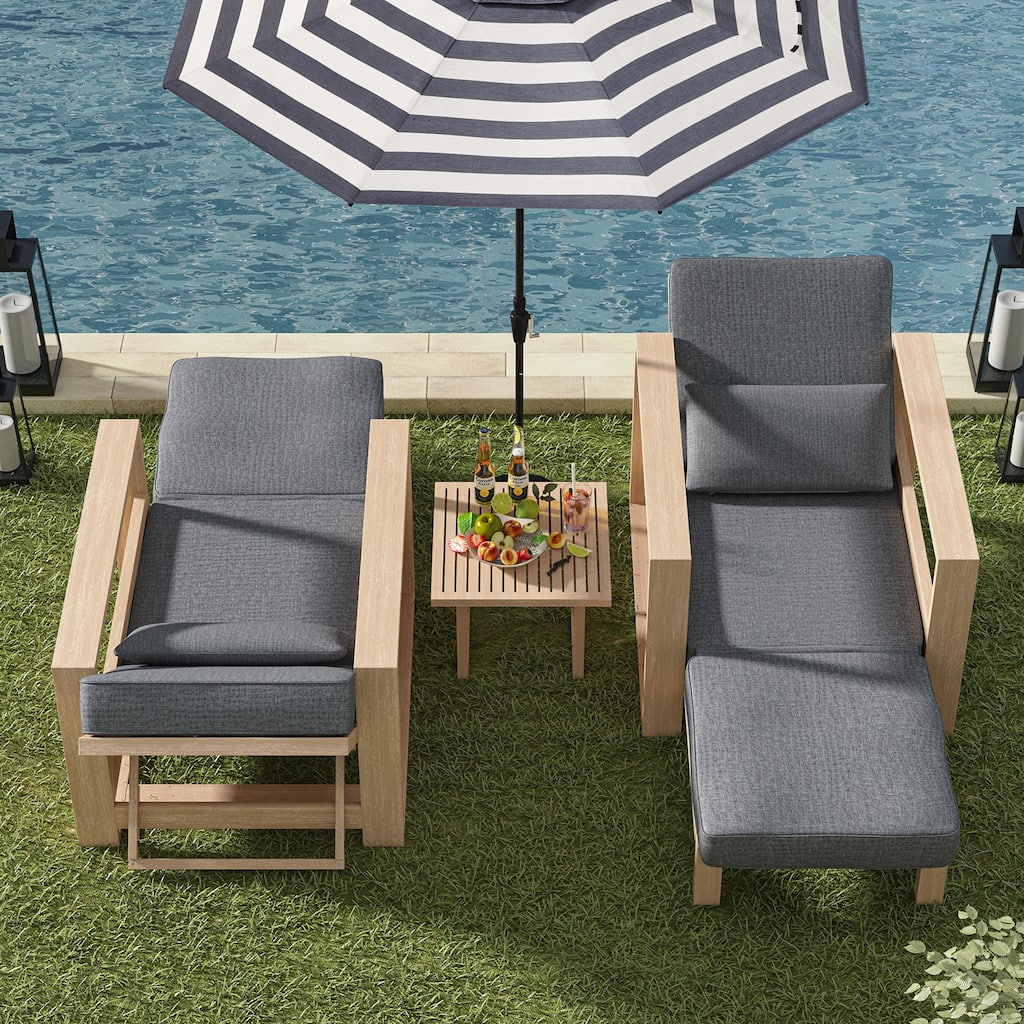 Modern Valentino Outdoor Chaise Lounge set of 2 by HULALA HOME