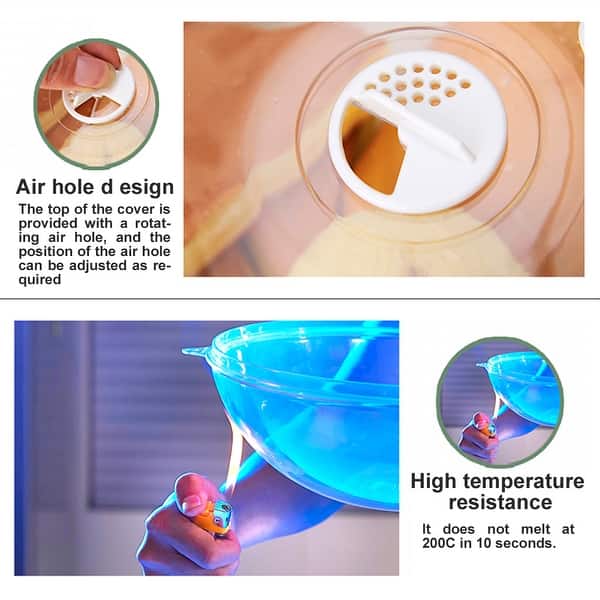 Large Microwave Splatter Cover For Food 11.8 Inch,High Transparent Silicone Microwave Cover, Microwave Food Cover BPA Free Non Toxic Collapsible Microwave Plate Cover- Transparent