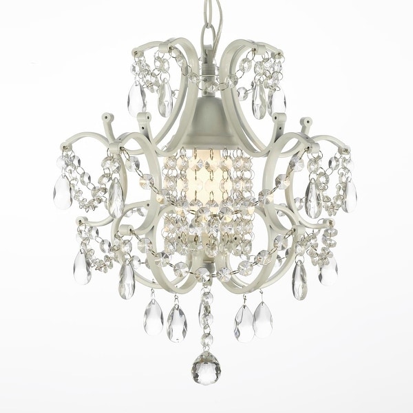 Wrought Iron And Crystal White Chandelier Pendant On Wrought Iron And Crystal White Chandelier Pendant