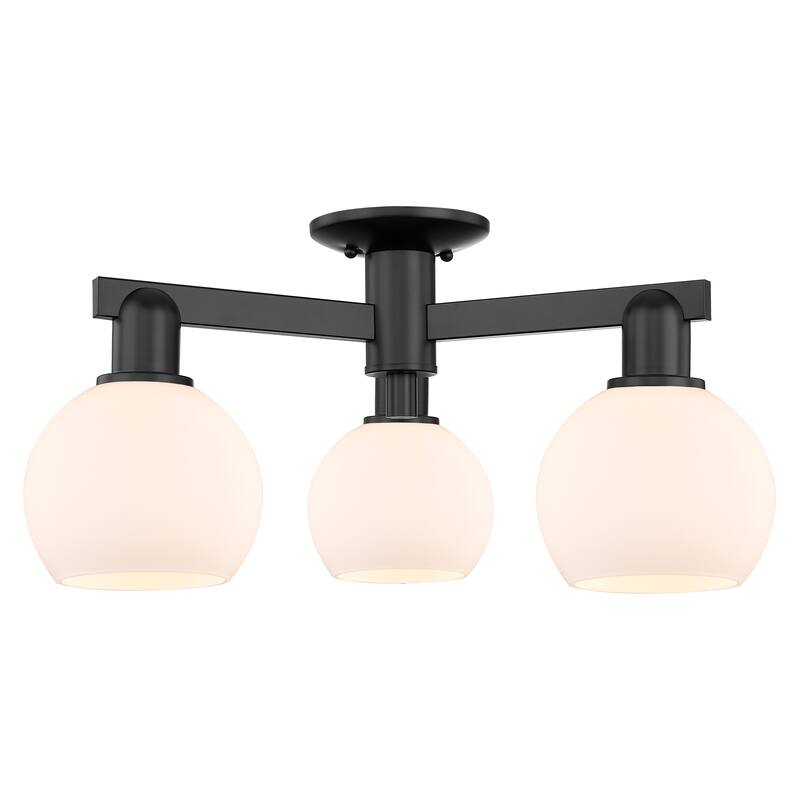 Innovations Lighting Endless Possibilities Arcadia - Athens - 3 Light 23" Semi-Flush Mount - Matte White/Matte Black