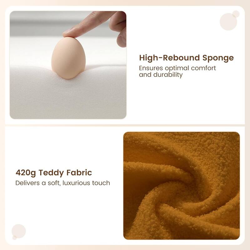 Cozy Sherpa Upholstery Ergonomic Accent Sofa Chair for Living Room or Bedroom