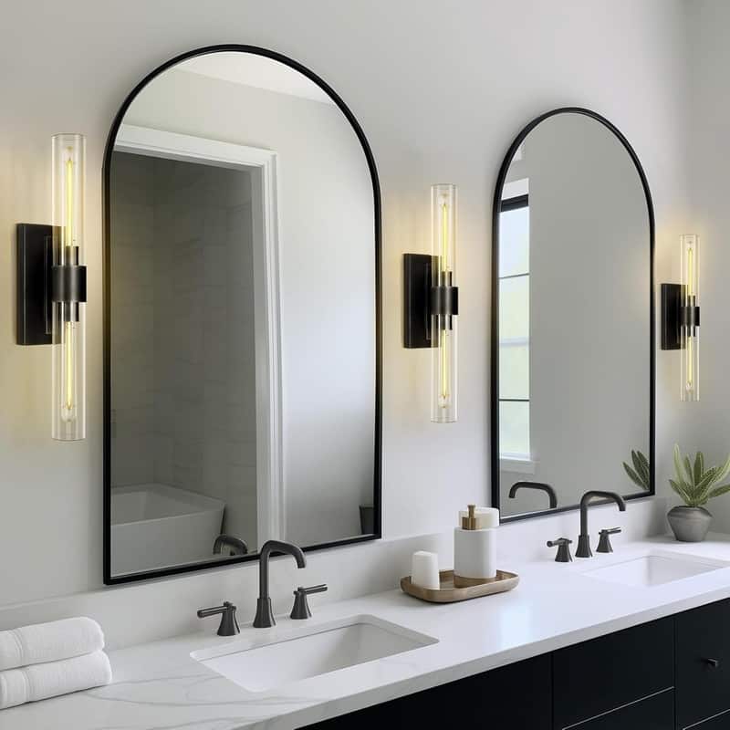 KAYLA Modern Glass Wall Sconces, Indoor Wall Lighting Wall Light Fixtures, Vanity Light with Glass Shade(2-Sets)