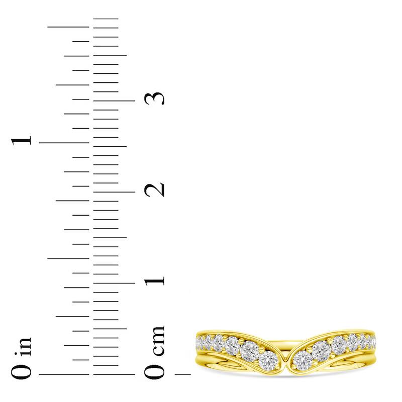1/3ct TDW Diamond Contour Wedding Band in 10k Gold for Women