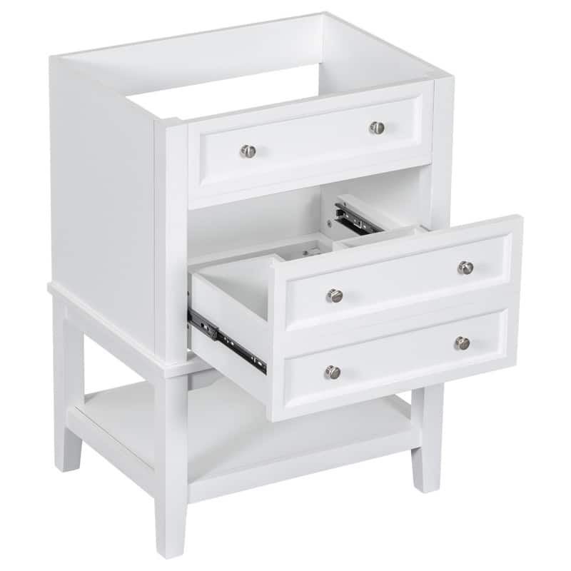 Solid Wood Frame 24" Bathroom Vanity Without Sink, with Drawer and Shelf