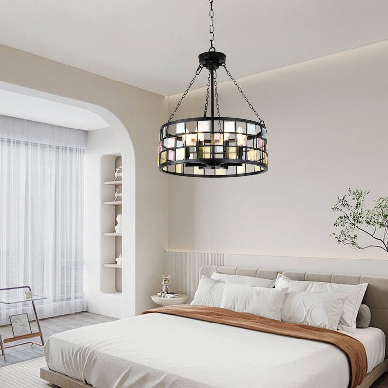 Bella Depot 6-light Pendant Light Modern Colored Chandelier with Adjustable Chian - 17.7"