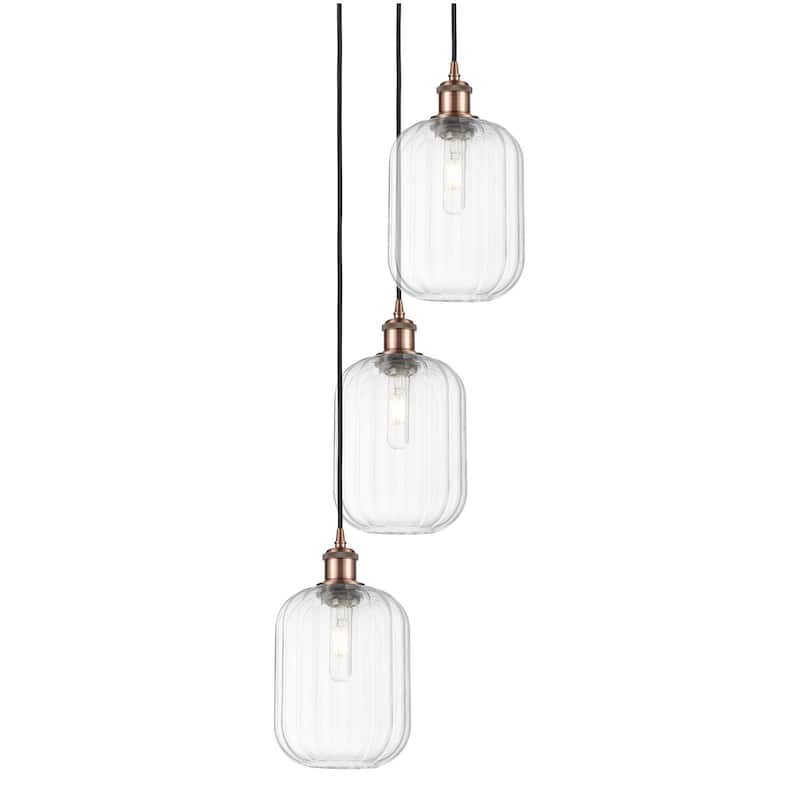 Innovations Lighting 113B-3P-36-14 Preston Pendant Preston 3 Light 14" - Antique Copper / Clear