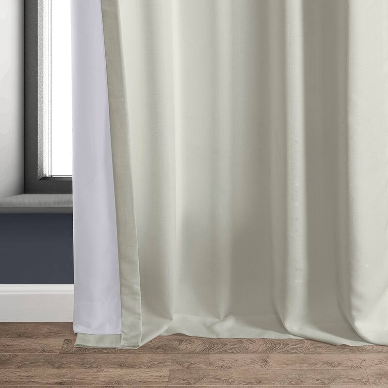 Exclusive Fabrics Italian Faux Linen Room Darkening Curtains (1 Panel) - Sophisticated Drapery for Versatile Décor