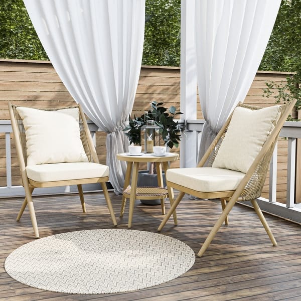 slide 2 of 20, Furniture of America Delgado 3-Piece Patio Chair & Slate Top Table Set