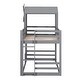 preview thumbnail 7 of 7, Grey Twin over Twin Bunk Bed with Roof, Window & Ladder