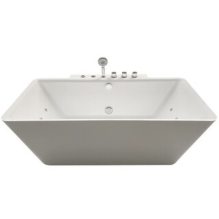 Shop Ariel Arl 701 Catania 68 Free Standing Acrylic Fiberglass Whirlpool White Overstock 31733806