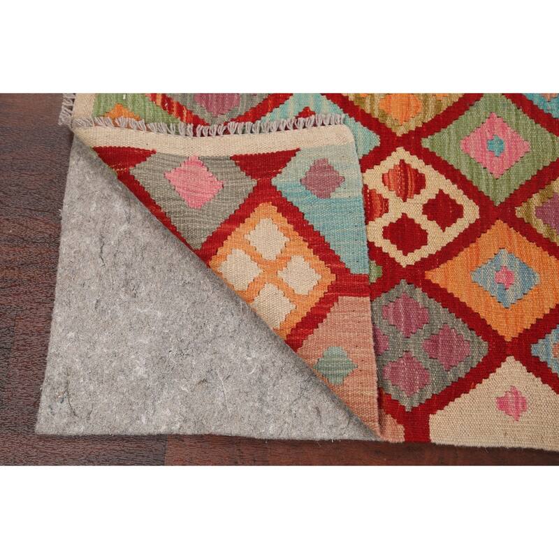 Geometric Kilim Oriental Home Decor Area Rug Wool Hand-woven - 5'2" x 6'4"