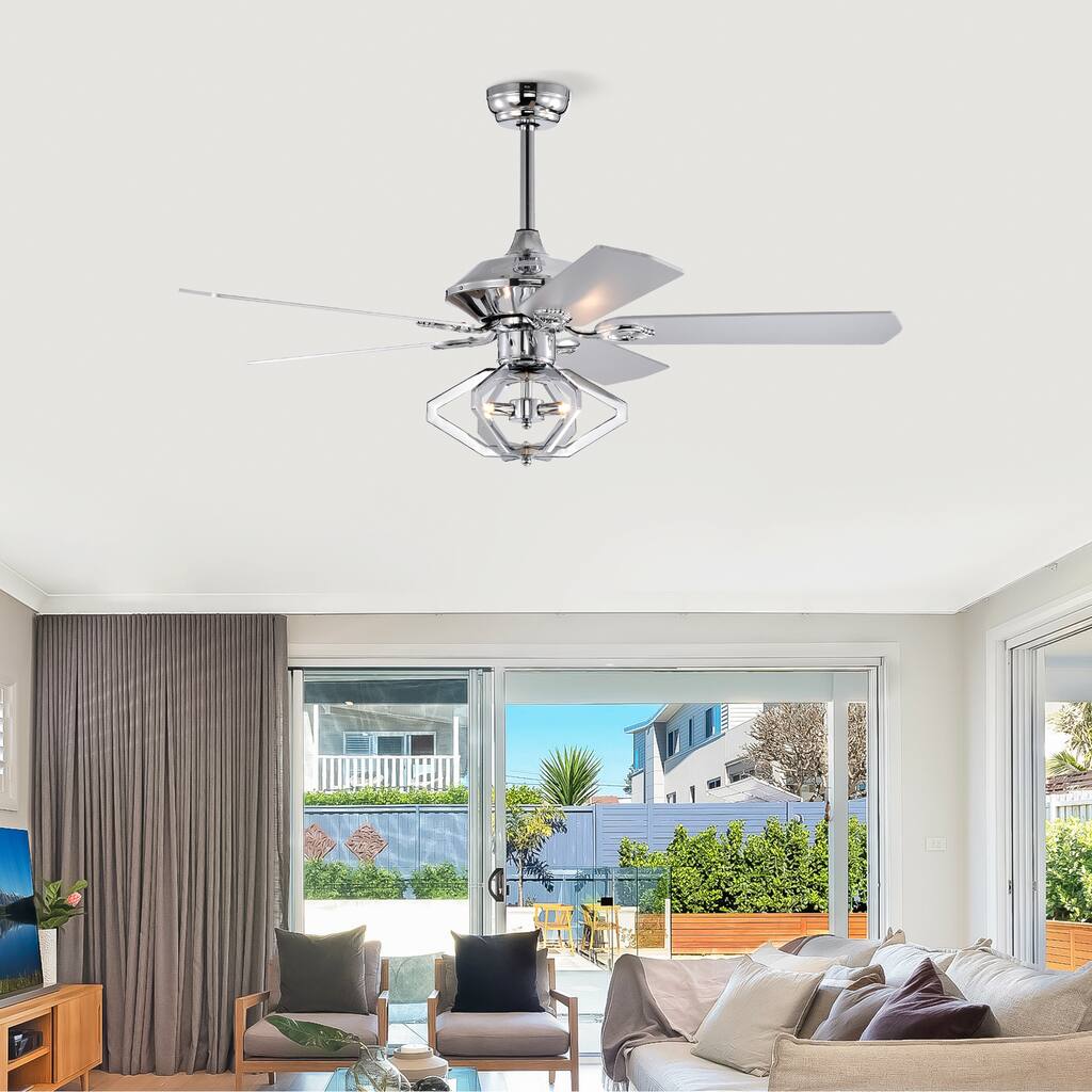 Classic Ceiling Fan Light with 5 Wooden Blades and Remote Control, Adjustable Fan Speed for Bedroom and Living Room