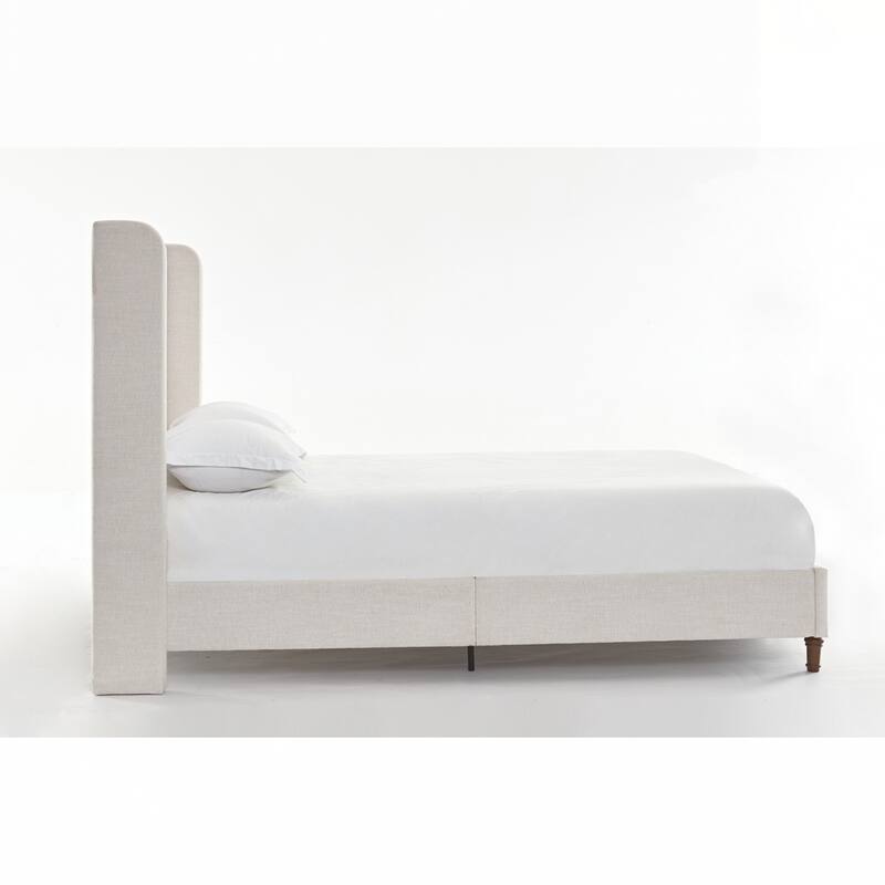 High Headboard Upholstered Platform Bed No Box Spring Needed
