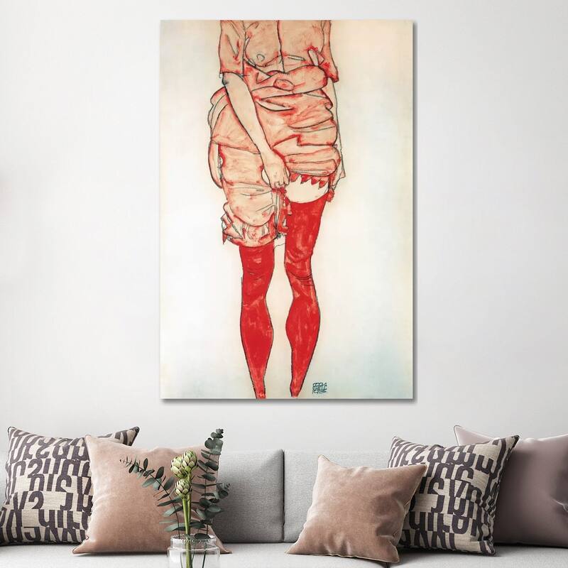 iCanvas "Standing Woman In Red" by Egon Schiele Canvas Print