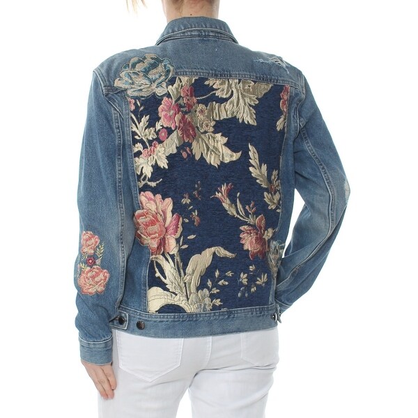 guess embroidered denim jacket