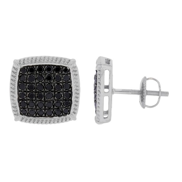 black diamond cluster earrings
