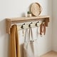preview thumbnail 10 of 14, Multicolored Wood Farmstyle Coat Rack with Shelf - W: 31.5" x D: 8" x H: 5"