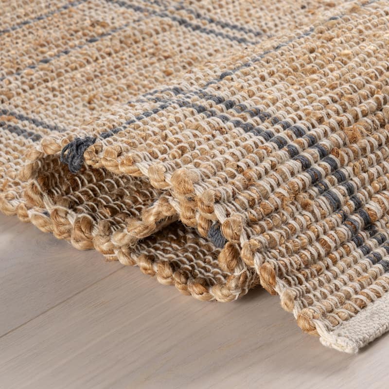 Oscar Plaid Jute Area Rug