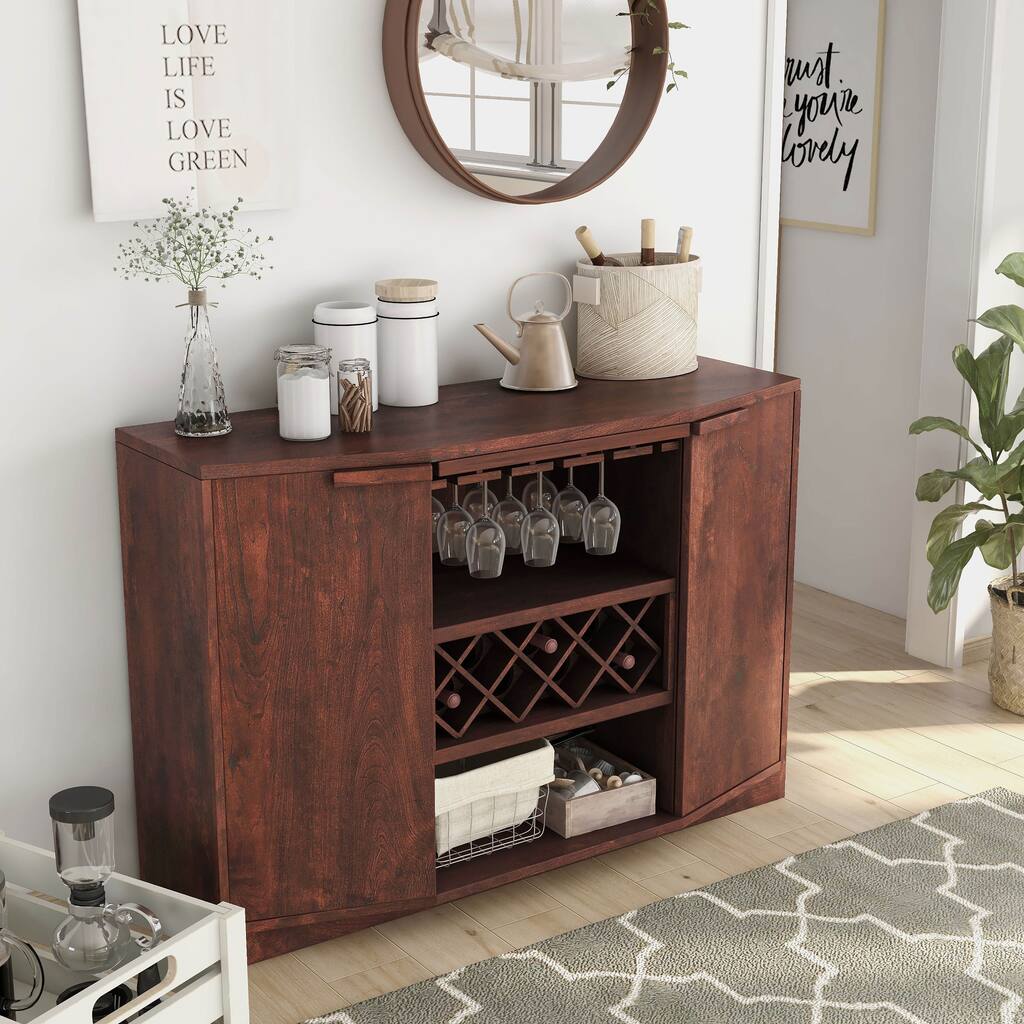 DH BASIC Rustic 51" Sideboard Buffet with Wine Storage by Denhour