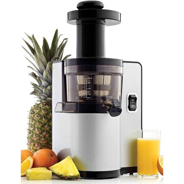 Vertical Slow Masticating Juicer Makes Continuous Fresh Fruit and