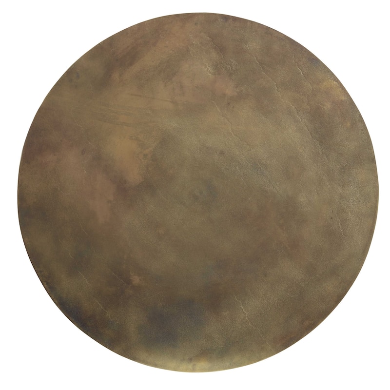 Triplet Sphere Base Round Coffee Accent Table - 38" - Antique Brass Finish