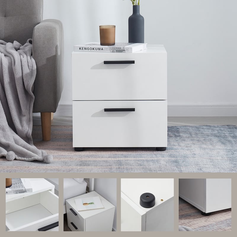 Nestl 2 Drawer Wooden Night Stand