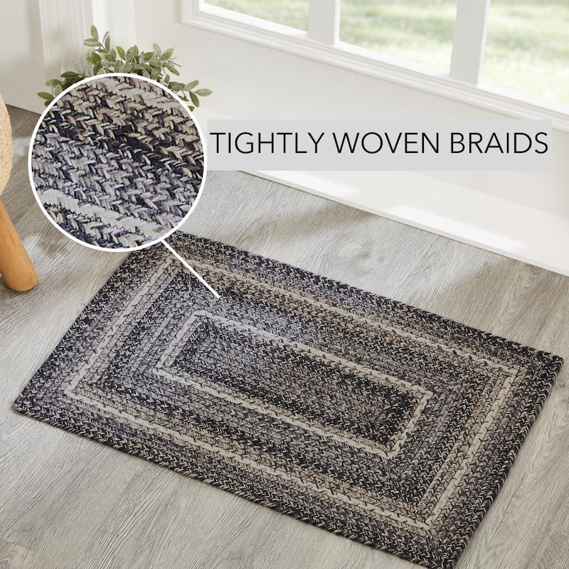 Sawyer Mill Black White Jute Rug Rect w/ Pad 20x30