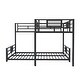 preview thumbnail 30 of 28, Twin over Full Size Metal Bunk Bed Frame with Iron Mesh Decor, L-Shaped Loft Bed with Underneath Platform Bed