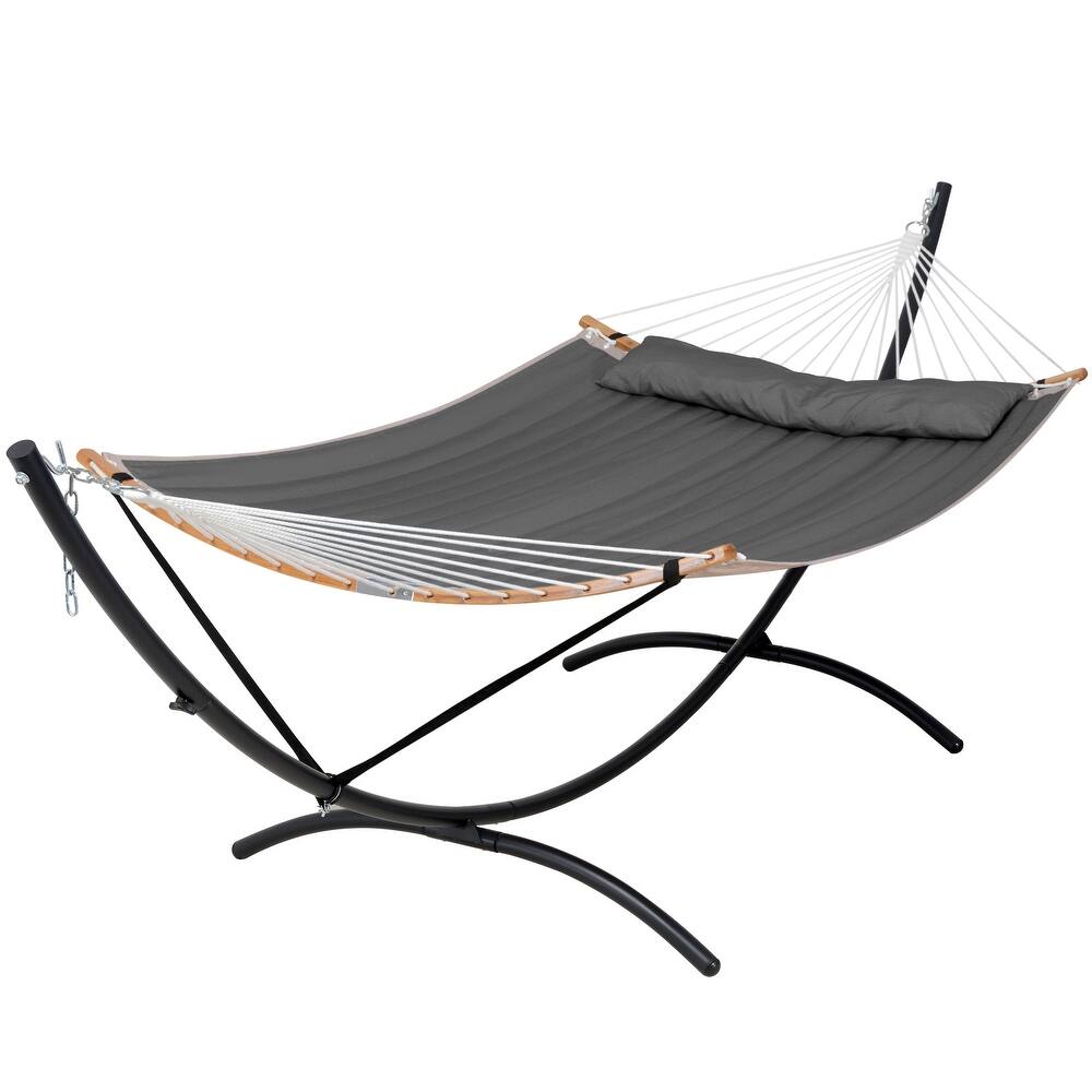 Portable Freestanding Hammock with Curved Stand for Outside
