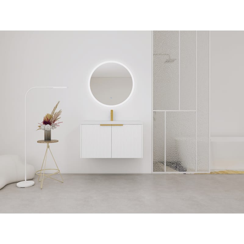 Wall Mounted Bathroom Vanity with Resin Sink