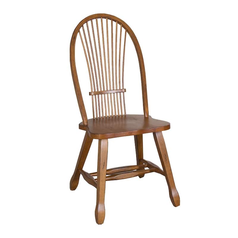 Treasures Rustic Oak Sheaf Back Dining Chair (Set of 2)