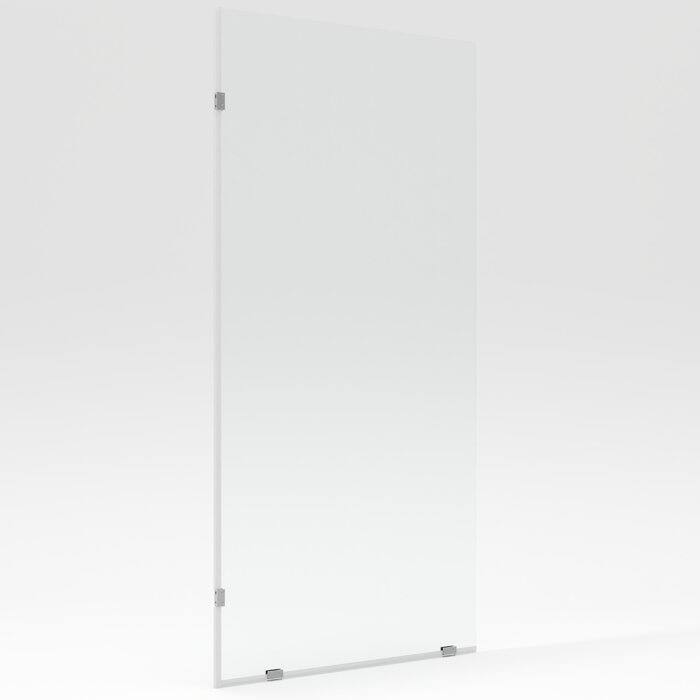 DeerValley 32"×78" Single Fixed Glass Panel For Shower, Thick Frameless Tempered Safety Glass Shower Screen