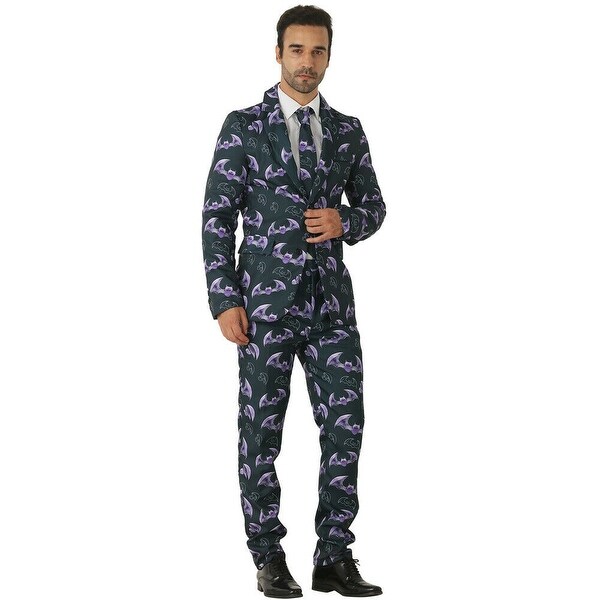 Eraspooky Men’s Craze Suit Bat Suit Halloween Costume Skull&Alien Suits Gothic Funny Cosplay ...