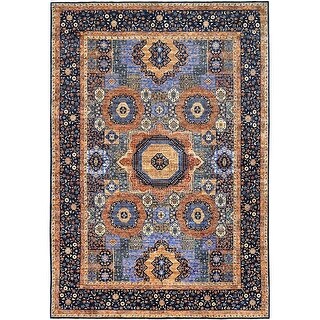 Shahbanu Rugs Lapis Blue 14th Century Mamluk Dynasty Pattern Vegetable ...
