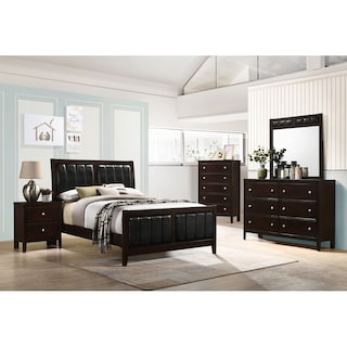 Carlton Upholstered Bedroom Set Cappuccino