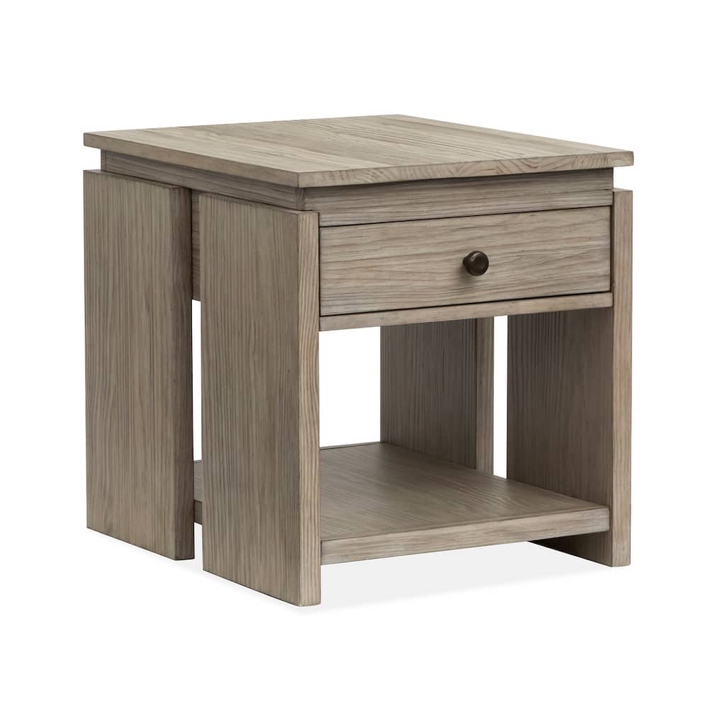 Magnussen Home Conrad Stone Harbor Grey Rectangular End Table - 22''W x 26''D x 24''H