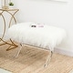 preview thumbnail 15 of 18, Glitzhome Modern Faux Fur Acrylic Accent Bench Ottoman