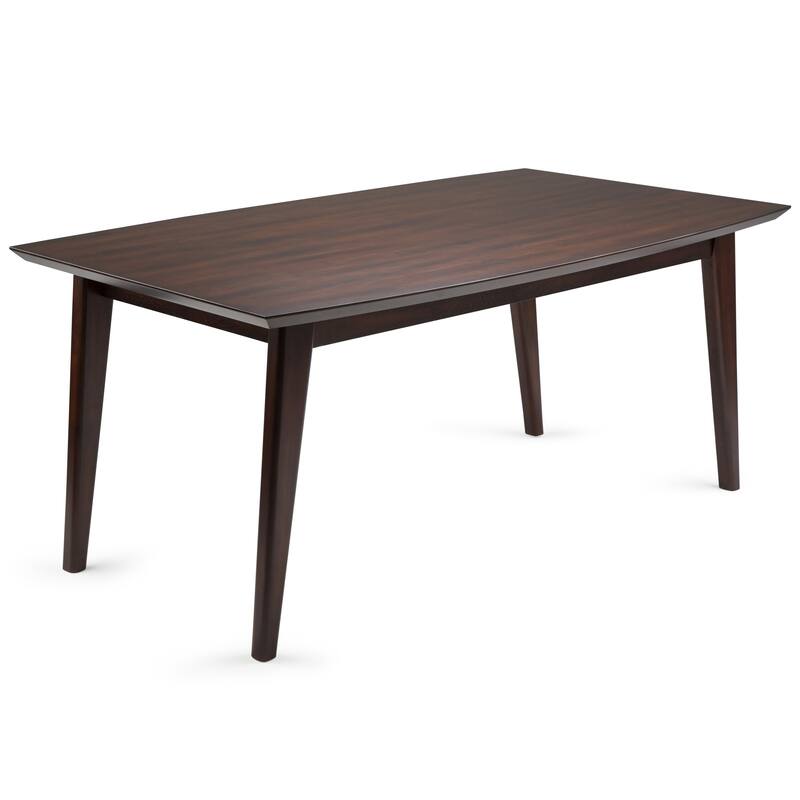 WYNDENHALL Haley Contemporary II 7 Pc Dining Set with 6 Upholstered Dining Chairs in Slate Grey and 66 inch Wide Table