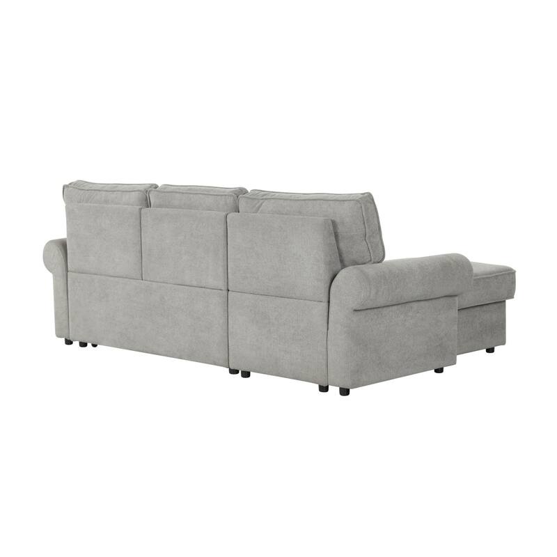 95" Convertible Sectional Sofa with Storage Chaise and Pull-Down Backrest