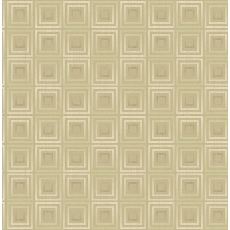 Seabrook Designs Foxtail Tile Geometric Unpasted Wallpaper - 20.5 in W x 33 ft. L - 20.5 in W x 33 ft. L - Metallic Beige