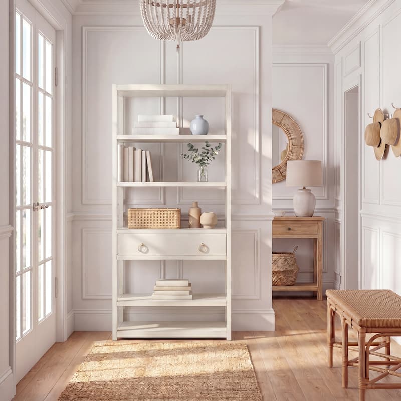 SAFAVIEH Hugborg 1-Drawer 5-Shelf Etagere Bookcase. - 32Wx18Dx70H