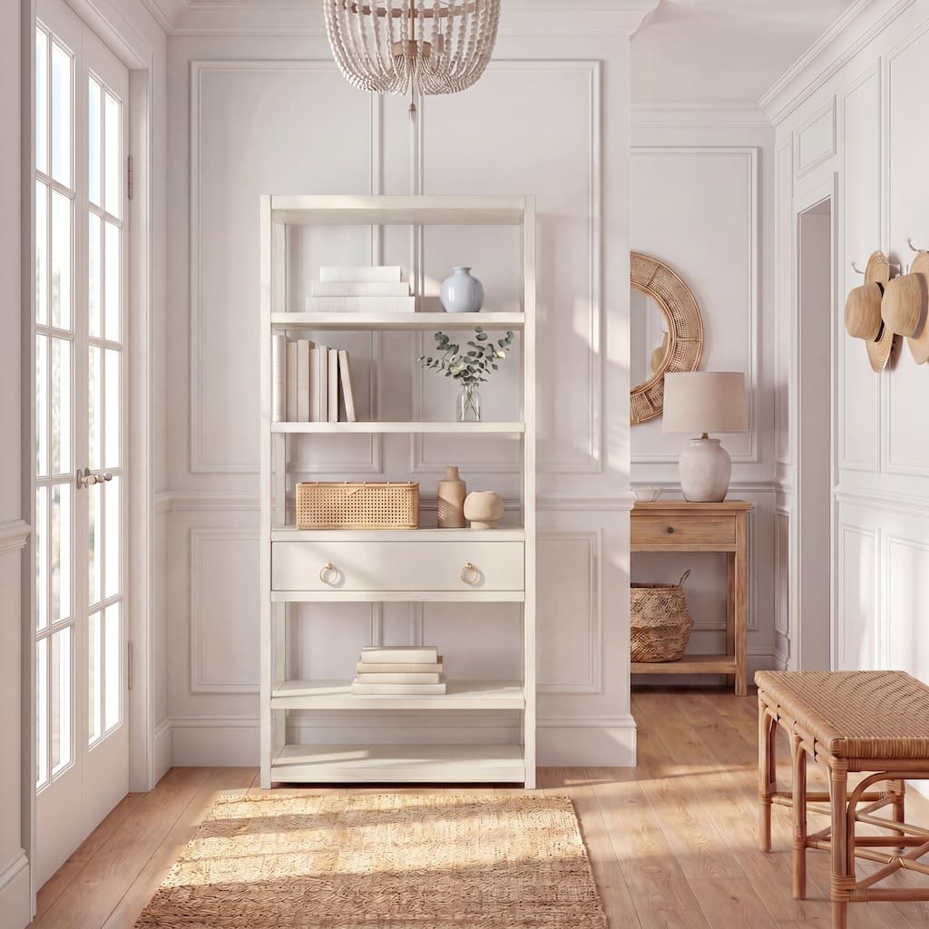 SAFAVIEH Hugborg 1-Drawer 5-Shelf Etagere Bookcase. - 32Wx18Dx70H
