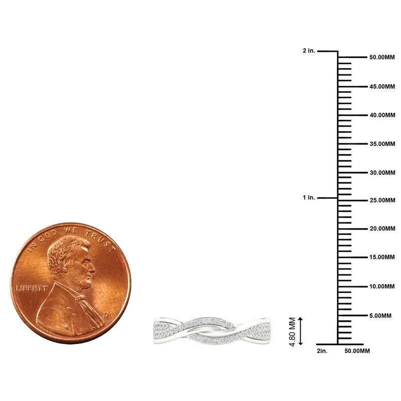 1/6ct TDW Diamond Criss Cross Promise Band in 10K Gold for Women