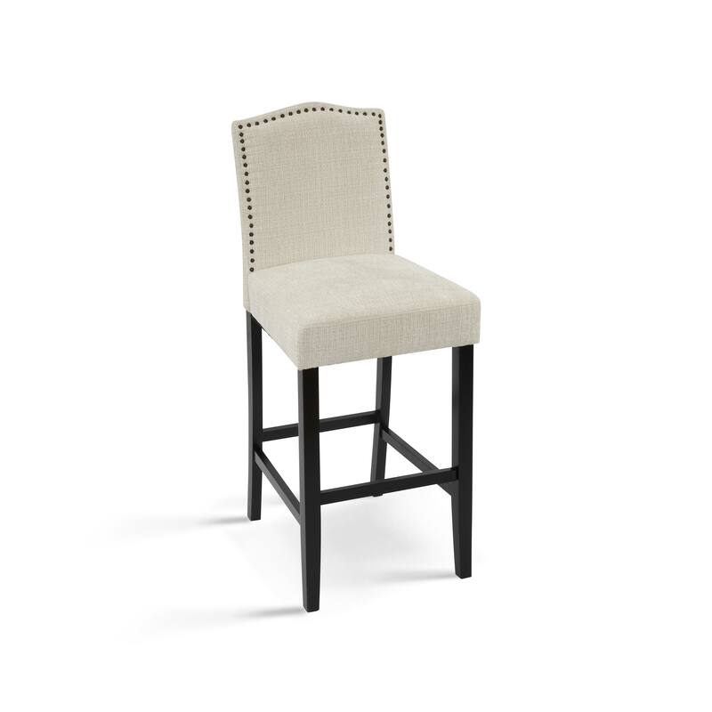 Barstools Set of 2, Counter Height Upholstered Bar Stools for Kitchen Island, Rubberwood Legs Seating 300LBS Weight Capacity